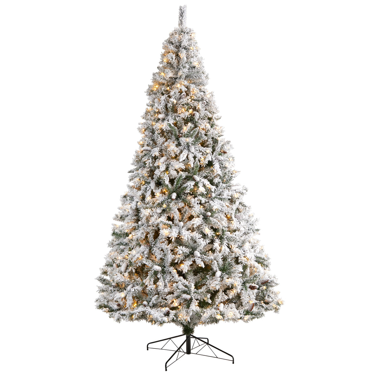 10' Flocked White River Mountain Artificial Christmas Tree by Nearly Natural