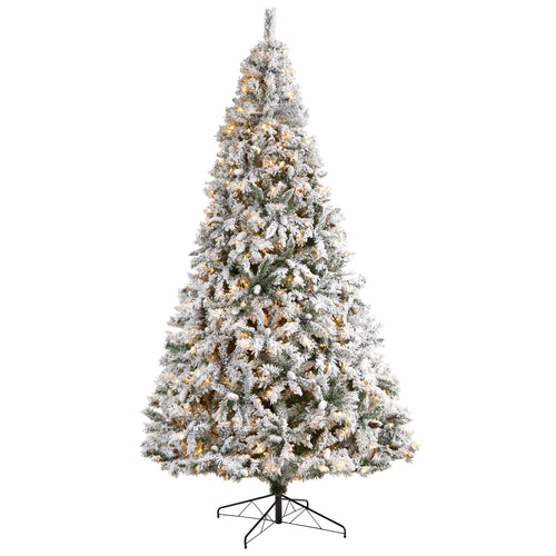 10' Flocked White River Mountain Artificial Christmas Tree by Nearly Natural