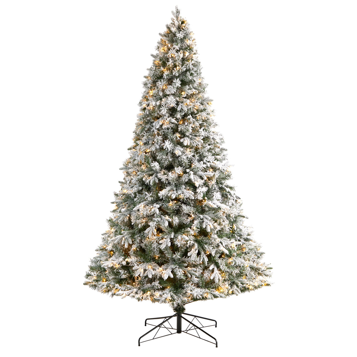 9' Flocked Vermont Mixed Pine Artificial Christmas Tree by Nearly Natural