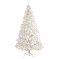 9' White Artificial Christmas Tree with 1860 Bendable by Nearly Natural
