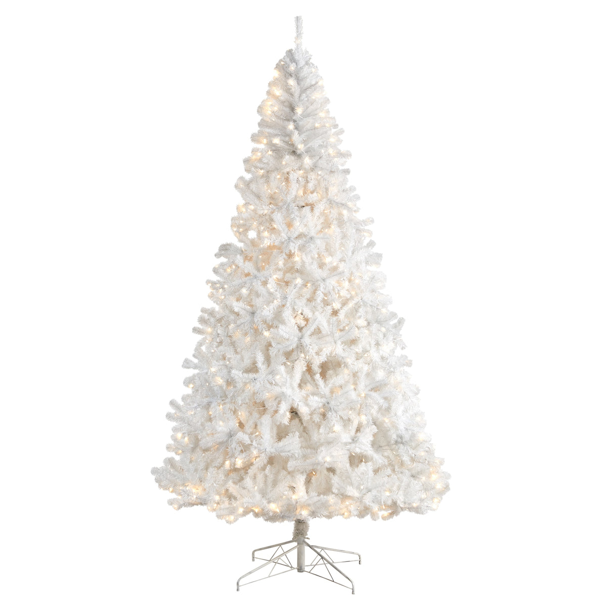 9' White Artificial Christmas Tree with 1860 Bendable by Nearly Natural