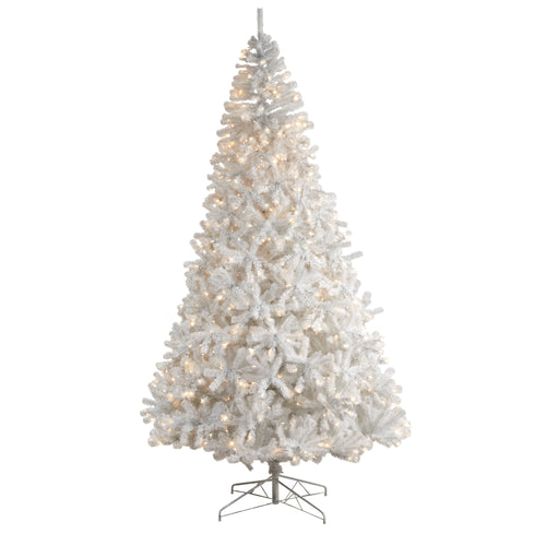 10' White Artificial Christmas Tree with 2200 Bendable by Nearly Natural