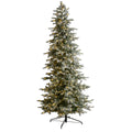 8.5' Slim Flocked Nova Scotia Spruce Christmas Tree by Nearly Natural