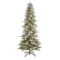 9.5' Slim Flocked Nova Scotia Spruce Christmas Tree by Nearly Natural