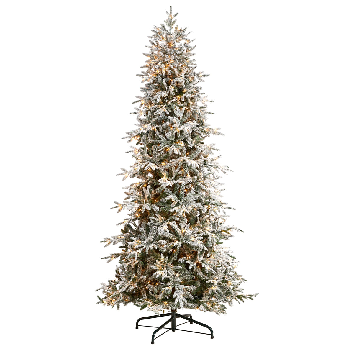 9.5' Flocked Manchester Spruce Artificial Christmas Tree by Nearly Natural