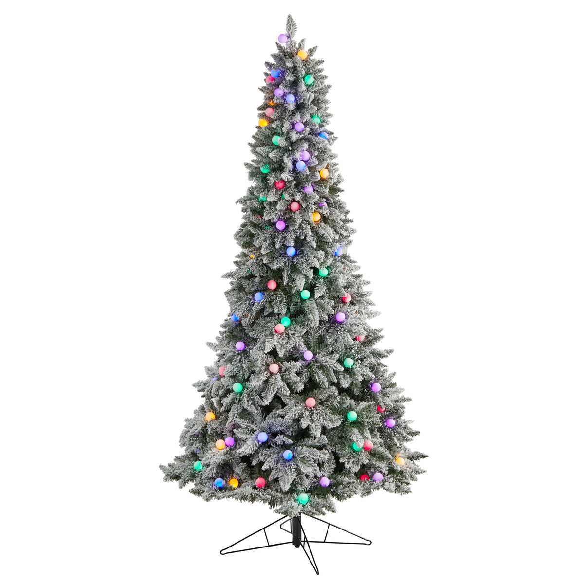8.5' Flocked British Columbia Mountain Fir Christmas Tree by Nearly Natural