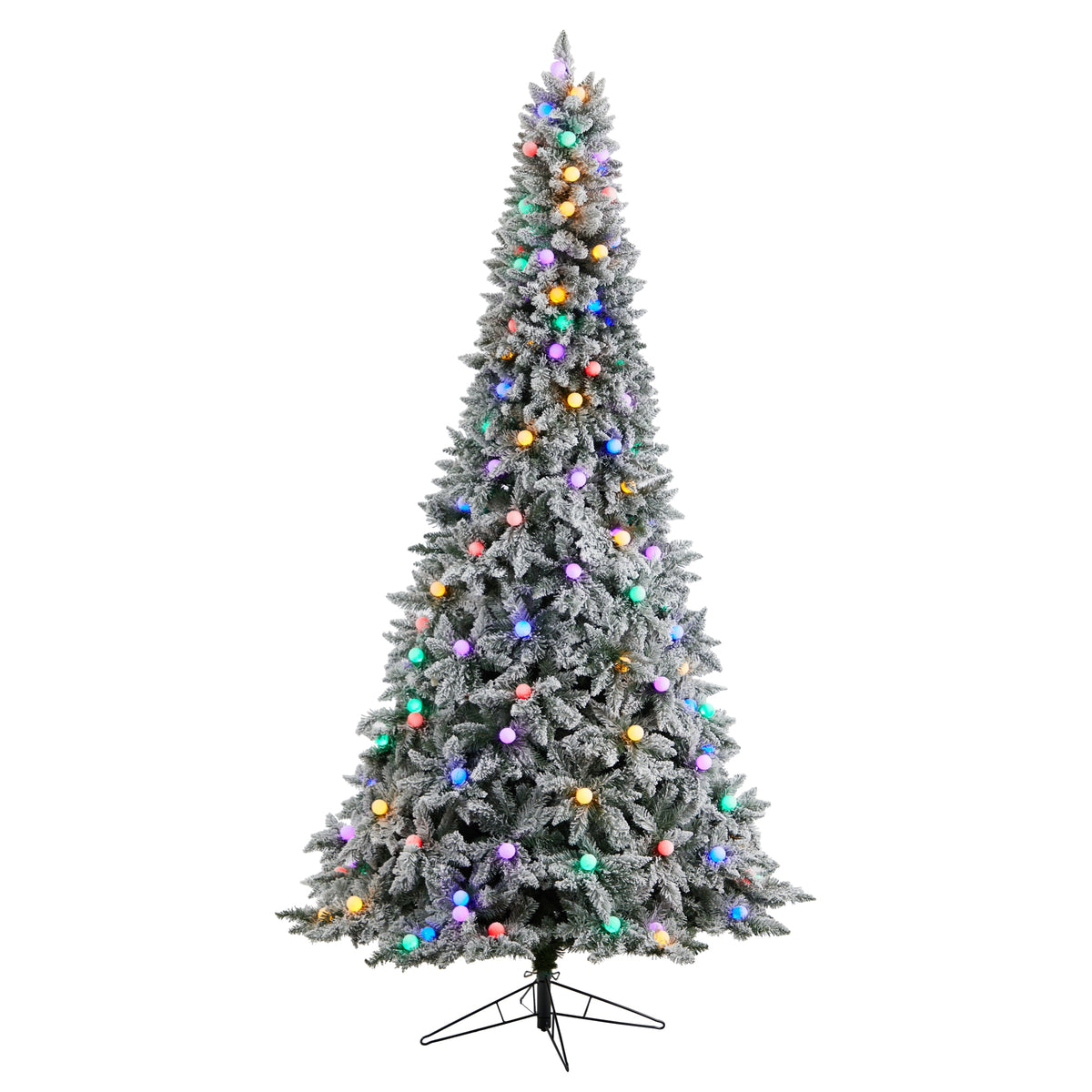 9.5' Flocked British Columbia Mountain Fir Christmas Tree by Nearly Natural