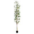 9' Artificial Olive Tree with Natural Trunk by Nearly Natural in NULL