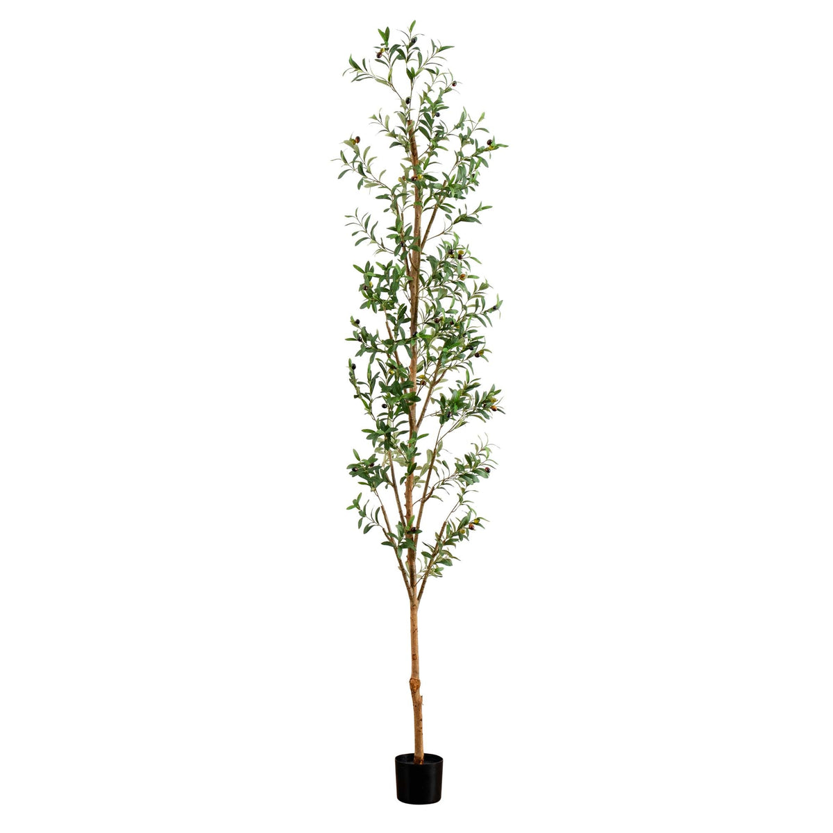 9' Artificial Olive Tree with Natural Trunk by Nearly Natural in NULL