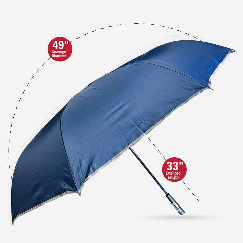 49" Reverse Folding Windproof Stick Umbrella With LED Flashlight