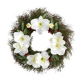 20" Cedar Amaryllis and Ruscus with Berries Wreath by Nearly Natural