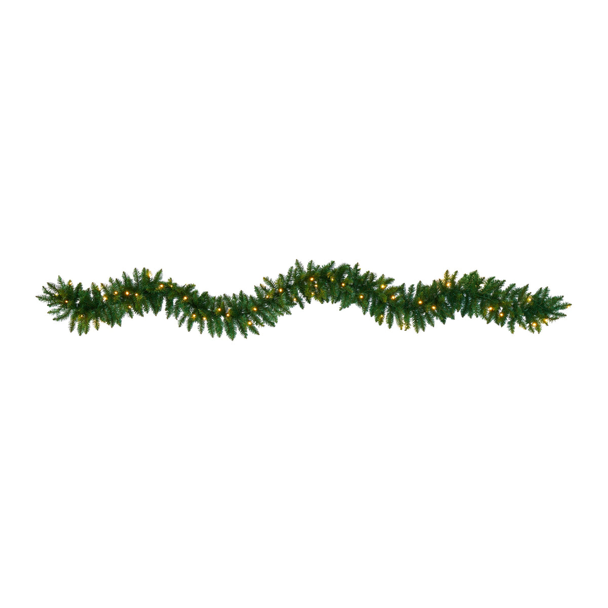 9' Christmas Artificial Garland with 50 Clear LEDs Lights by Nearly Natural