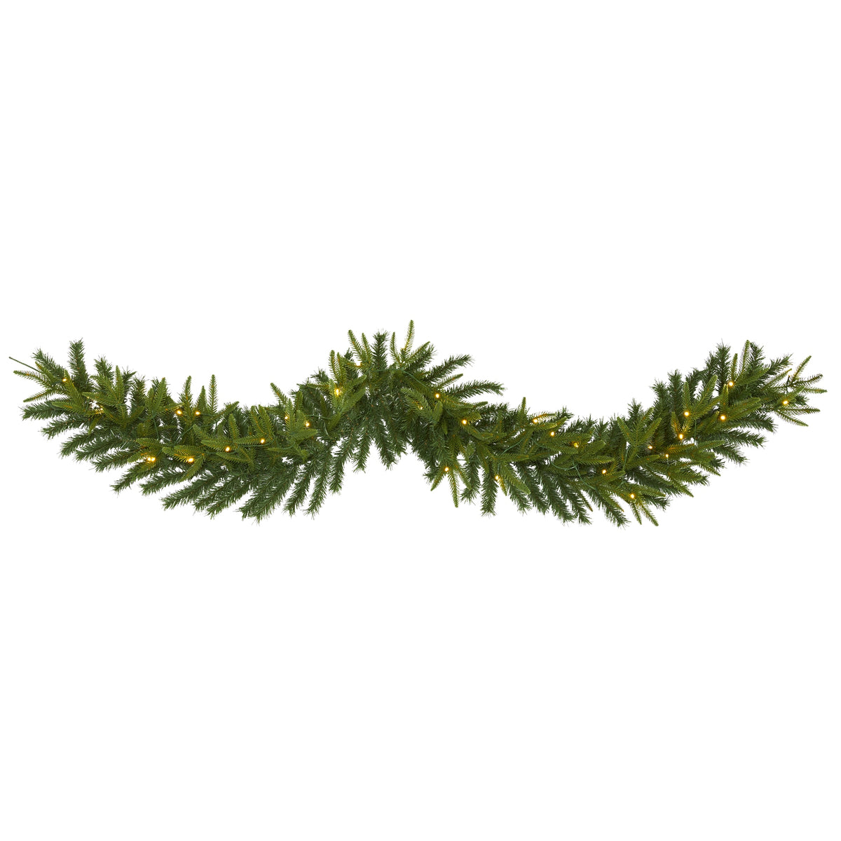 6' Green Pine Christmas Garland with 35 LED Lights by Nearly Natural