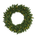 24" Green Pine Christmas Wreath with 35 Clear LED Lights by Nearly Natural