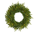 24" Long Pine Artificial Christmas Wreath with 35 LED Lights by Nearly Natural
