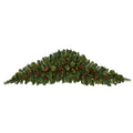6' Christmas Swag with 50 Lights, Berries and Pine Cones by Nearly Natural