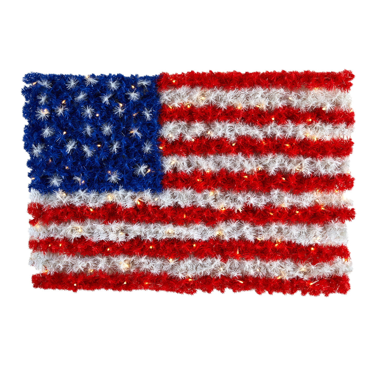 3' x 2' American Flag with 100 LED Lights by Nearly Natural