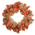 30" Halloween Pumpkin with Decorative Bows Artificial Wreath by Nearly Natural
