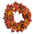 22" Maple Leaf Artificial Wreath by Nearly Natural