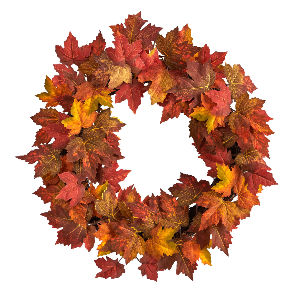 22" Maple Leaf Artificial Wreath by Nearly Natural