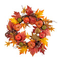 24" Autumn Pumpkin and Berries Artificial Fall Wreath by Nearly Natural