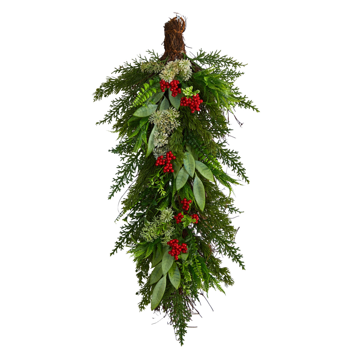 30" Cedar and Berry Christmas Swag by Nearly Natural