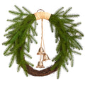 24" Holiday Christmas Pine and Hanging Bells Wreath by Nearly Natural
