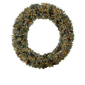 6' Giant Flocked Xmas Wreath w/600 Clear LEDs and 1000 Tips by Nearly Natural