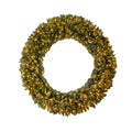 6' Giant Flocked Xmas Wreath w/400 Clear LEDs & 920 Tips by Nearly Natural