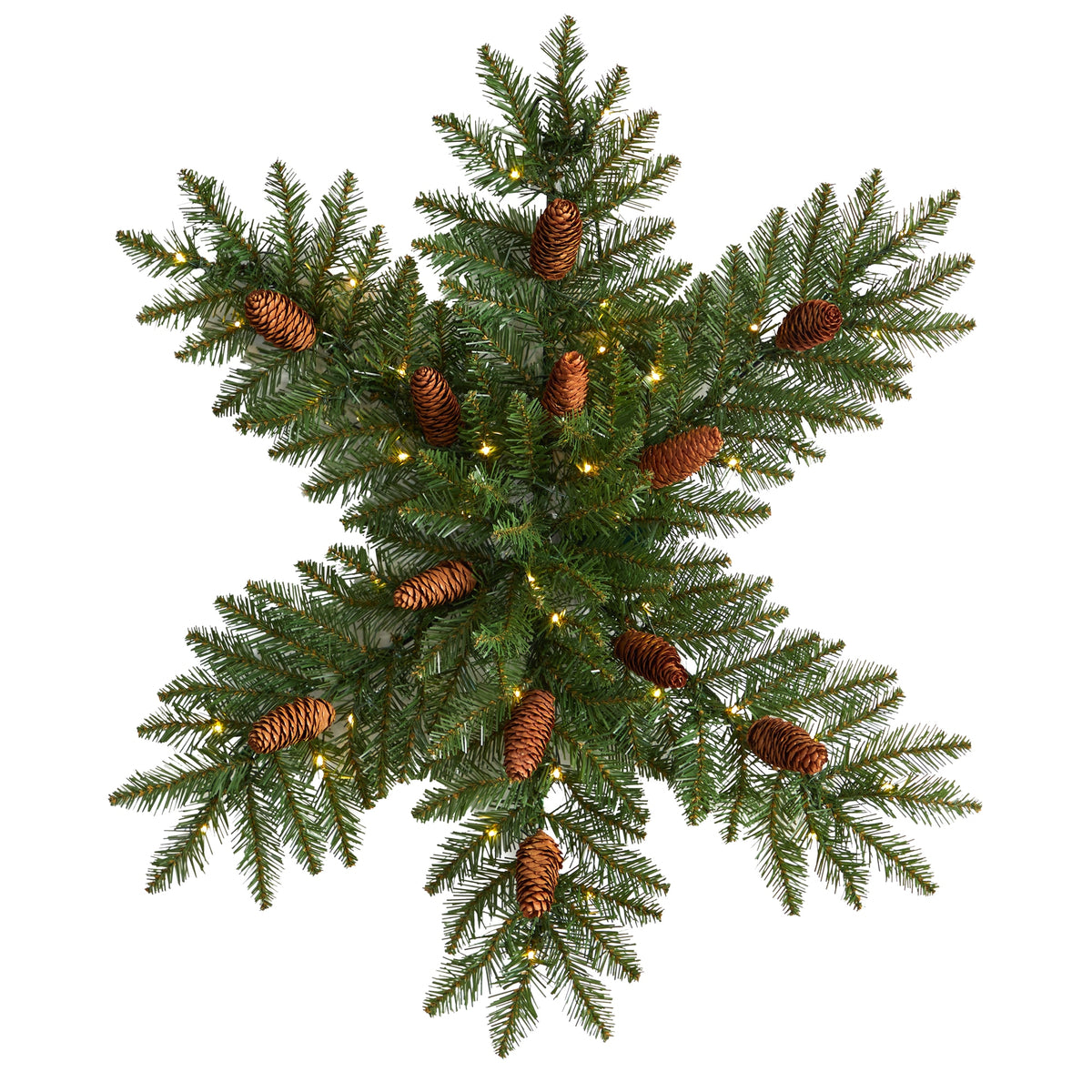 30" Pre-Lit Snowflake Wreath w/Pinecone, 40 LEDs & 120 tips by Nearly Natural
