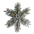 30" Pre-Lit Flocked Snowflake Wreath w/40 LEDs & 120 tips by Nearly Natural