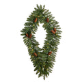 3' Diamond Wreath w/Pinecones 50 LEDs & 150 Branches by Nearly Natural