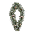 3' Diamond Flocked Wreath w/50 LEDs & 150 Branches by Nearly Natural
