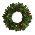 20" Christmas Wreath with 110 Tips and 35 Lights by Nearly Natural