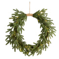 24" Holiday Christmas Pre-Lit Cascading Pine Wreath by Nearly Natural