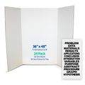 36x48 White Corrugated Project Board and Science Fair Titles - Pack of 24
