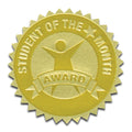 Gold Foil Stamped Certificate Seals - Student of the Month - Carton of 50 supplier units