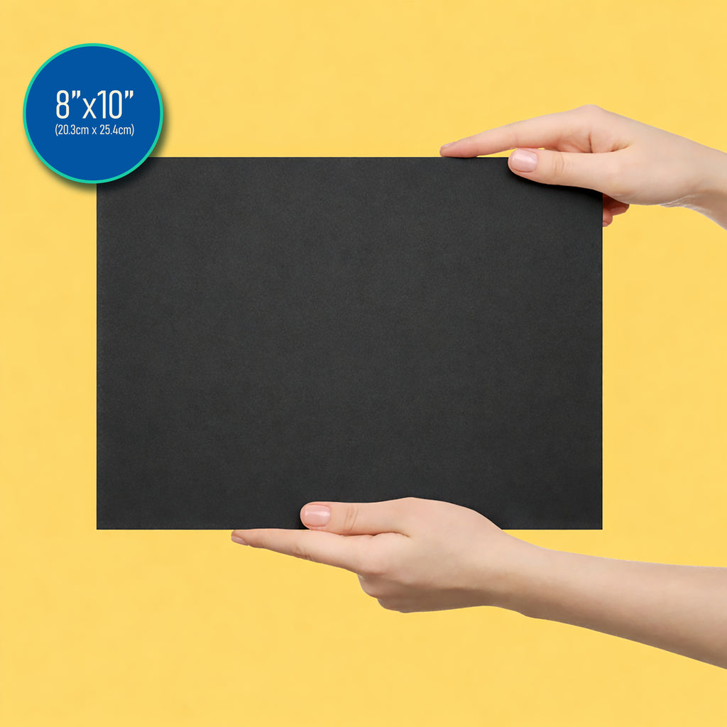 8" x 10" Double-Sided Total Black Foam Board, 3/16" Thick – Pack of 10