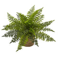 15" Ruffle Fern Bush w/Burlap Base (Set of 2) by Nearly Natural