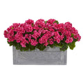 Geranium Artificial Plant in Stone Planter UV Resist Beauty by Nearly Natural in Beauty