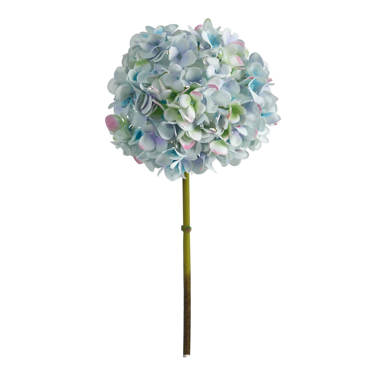 19" Hydrangea Artificial Flower (Set of 3) by Nearly Natural in Light Blue Green