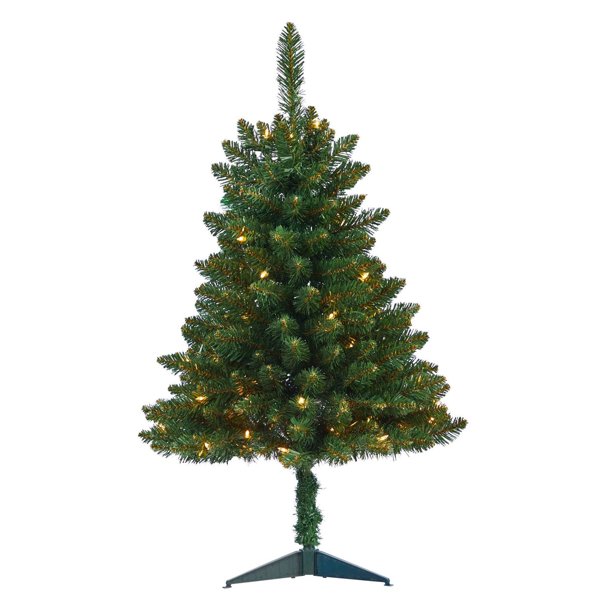 3' Northern Rocky Spruce Xmas Tree with 50 Lights & 154 Tips by Nearly Natural