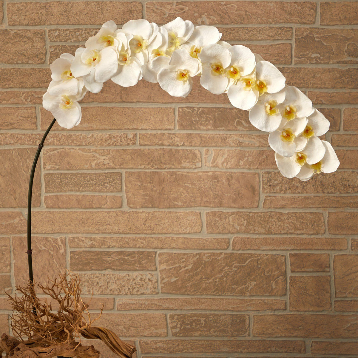 5' Large Phalaenopsis Orchid Artificial Flower (Set of 2) by Nearly Natural in White