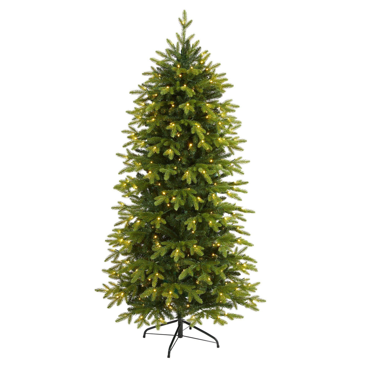 6' Belgium Fir Christmas Tree with 300 Clear LED Lights by Nearly Natural