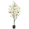 6' Cherry Blossom Artificial Tree by Nearly Natural in White