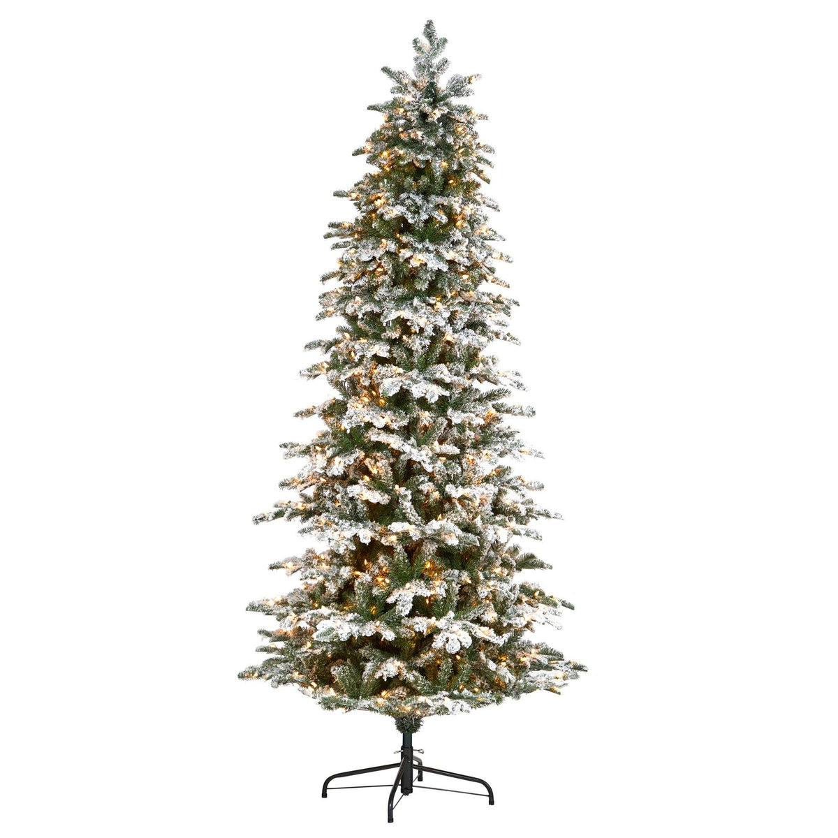 8' Flkd North Carolina Fir Xmas Tree w/650 Lts & 2593 Tips by Nearly Natural