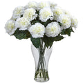Blooming Carnation Arrangement w/Vase Cream by Nearly Natural in Cream