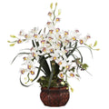 30" Cymbidium w/Decorative Vase White by Nearly Natural in White