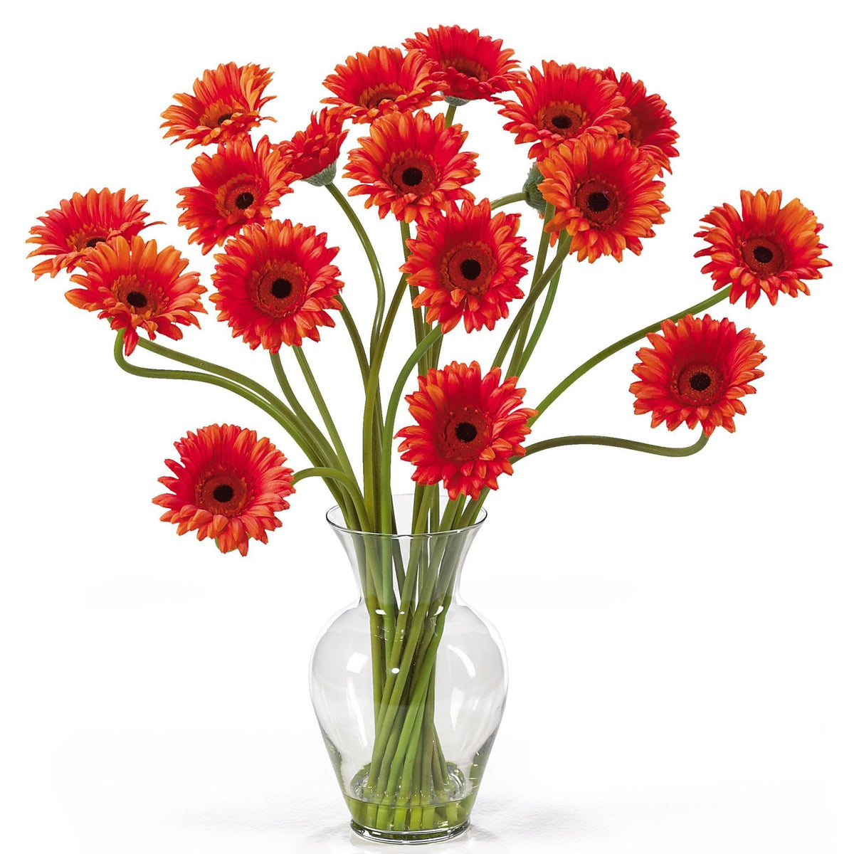 Gerber Daisy Liquid Illusion - Orange by Nearly Natural in Orange