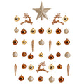 Holiday Christmas Tree 40 Count Ornament Set by Nearly Natural in Gold